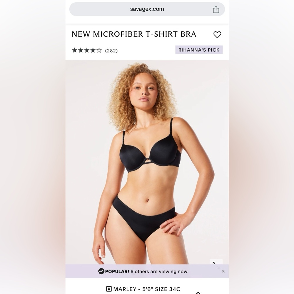 Savage X Fenty by Rihanna Microfiber T-Shirt Bra 36DD - Picture 3 of 6